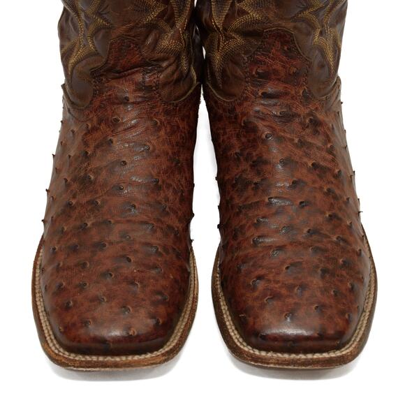 El Dorado Handmade Full Quill Ostrich Broad Square Toe Stockman Cowboy Boots 12 main image 4